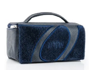 Picture of Faux Leather Esrog Box Holder Fur Looped Design Navy